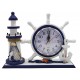 Horloge gouvernail et phare décoratif, modèle C.