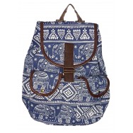 Sac à dos femme motif éléphant bleu