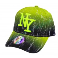 Casquette enfant NY orage bicolore noir/jaune fluo