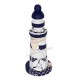 Phare décoratif en bois 13 cm avec bouée, A