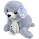 Peluche bébé phoque gris 28 cm avec écharpe