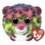 Peluche Ty Puffies Dotty le léopard multicolore