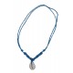 Collier coquillages Cauri bleu