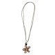 Collier fleur coquillages Cauris blanc