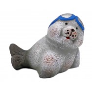 Statuette phoque en terre cuite