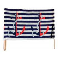 Paravent de plage en coton ancre et cordage 500x80 cm