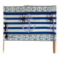 Paravent en coton ancre et rose des vents 500x80 cm