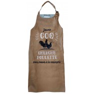 Tablier de cuisine humoristique Jeune Coq cherche Poulette