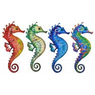 Hippocampe mural en métal 28 cm