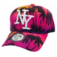 Casquette NY palmiers et couché de soleil