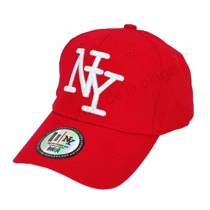 Casquette NY unie rouge