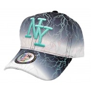 Casquette NY noire et blanche orage turquoise
