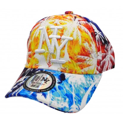 Casquette NY palmiers night club Yellow