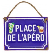 Plaque humoristique Place de l'Apéro