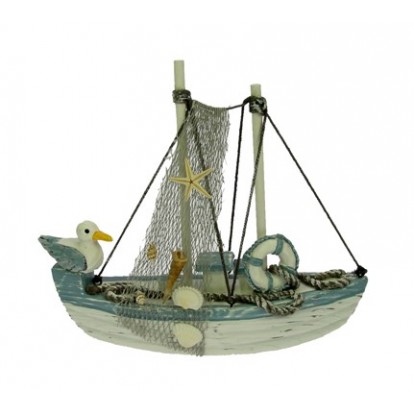 Maquette chalutier + mouette 22 cm