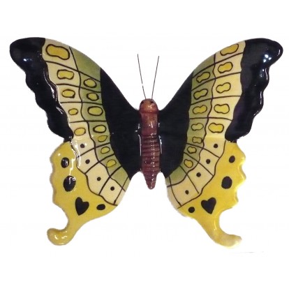 Papillon en céramique 17 cm, décoration jardin, déco murale pas cher Papillon en céramique 17 cm, décoration jardin, déco murale pas cher
