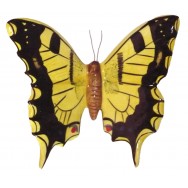 Papillon céramique 17 cm jaune et noir