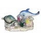 Statuette tortue, dauphin et poisson