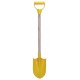Pelle charbon en plastique 72 cm jaune.