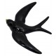 Hirondelle noire en céramique 19 cm x 17 cm