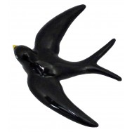 Hirondelle noire en céramique 19 cm x 17 cm