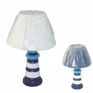 Lampe phare en céramique 31 cm bleue ou blanche