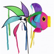 Moulin à vent girouette poisson multicolore