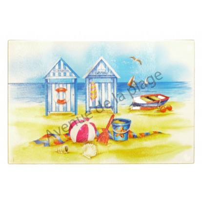 Planche à découper : Cabines de plage