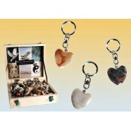 Porte clefs coeur en pierre anti stress