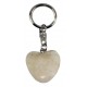 Porte clefs coeur en pierre anti stress blanc.