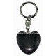 Porte clé coeur en pierre anti stress gris, idée cadeau.