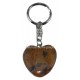 Porte clefs coeur en pierre anti stress orangé.