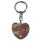 Porte clefs coeur en pierre anti stress rosé.