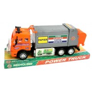 Camion poubelle de recyclage des déchets à friction, taille 28 cm, jouet.
