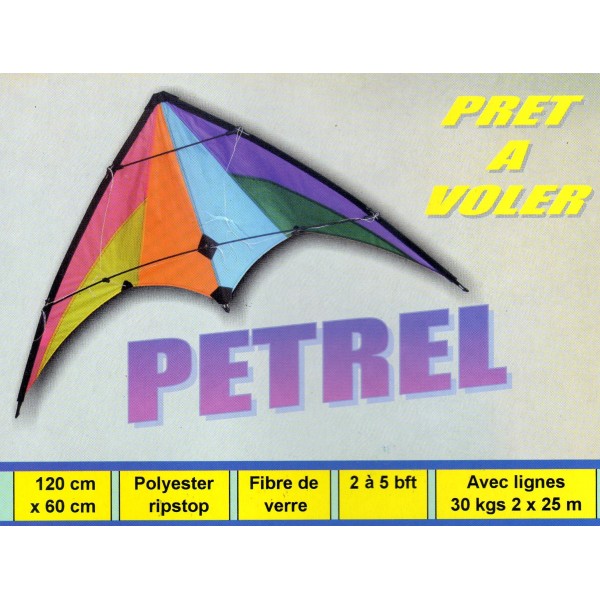 Cerf volant acrobatique multicolore Petrel pour débutant