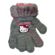 Gants Hello Kitty fausse fourrure gris.