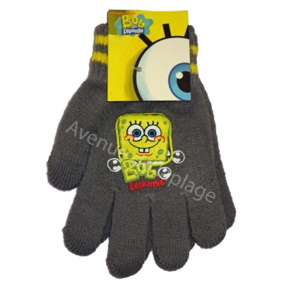 Gants pour enfant Bob l'Éponge gris.