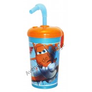 Verre avec paille Disney Planes + prénom