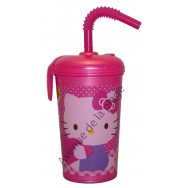 Verre avec paille Hello Kitty + prénom