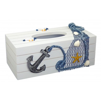 Boîte à mouchoirs ancre pour salle de bain.