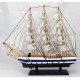 Maquette voilier 3 mâts 50 cm coque blanche, bleue, noire, modèle B.