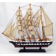 Maquette voilier 3 mâts 50 cm coque blanche, bordeaux, noire, Modèle C
