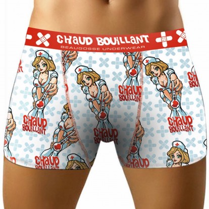 Caleçon humoristique infirmière "Chaud Bouillant"