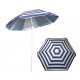 Parasol de plage anti UV rayé bleu et blanc marinière