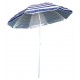 Parasol de plage anti UV rayé bleu et blanc marinière