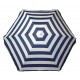 Parasol de plage anti UV rayé bleu et blanc marinière