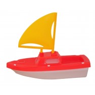 Bateau en plastique orange - Jouet pour le bain.