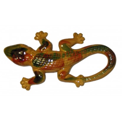 Lézard marron en céramique à accrocher, décoration de jardin.