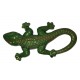 Lézard vert en céramique à accrocher au mur.