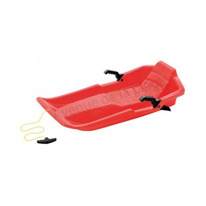 Luge 1 place avec freins neige et sable rouge.